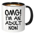 Caneca de café Funny Ceramic OMG! Eu sou um adulto agora” Citação 350mL