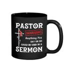 Caneca de café Funny Pastor Copo de cerâmica de 350 ml com citação de advertência