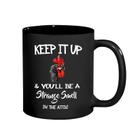 Caneca de café Funny Rooster 350 ml Ceramic Keep It Up & Be Strange Caneca de café Funny Rooster 350 ml Ceramic Keep It Up & Be Strange