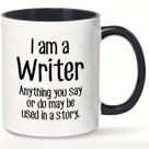 Caneca de café Funny Writer 'I Am a Writer' 350 ml de cerâmica