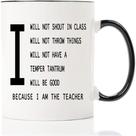 Caneca de café I Am the Teacher Ceramic 350ml, presente engraçado para professor