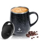 Caneca de café isolada Ideus 470ml com alça e tampa Leopard de 16 onças Caneca de café isolada Ideus 470ml com alça e tampa Leopard de 16 onças