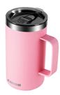 Caneca de café isolada KXIAOCHEN 600mL de aço inoxidável rosa