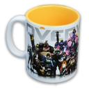 Caneca de café JUST FUNKY Overwatch branca e amarela Caneca de café JUST FUNKY Overwatch branca e amarela