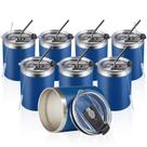 Caneca de café MEWAY 350 ml de aço inoxidável isolada, pacote com 8 unidades, azul marinho