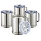 Caneca de café MEWAY isolada em aço inoxidável 350mL, pacote com 4