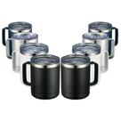 Caneca de café MEWAY isolada em aço inoxidável 350mL, pacote com 8