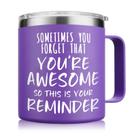 Caneca de café NOWWISH Presentes de Natal para mulheres 400 ml roxa
