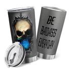 Caneca de café Tumbler Oasisdream 600 ml com estampa de caveira
