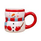 Caneca De Cerâmica 3D Pintada À Mão Com Tema De Papai Noel, Presente De Natal, Caixa De Presente