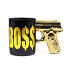 Caneca de cerâmica Boss Gun Handle Copo de café preto de 350 ml