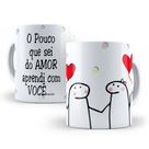 Caneca de Cerâmica Branca 325ml Flork Namorados Caneca de Cerâmica Branca 325ml Flork Namorados