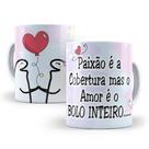 Caneca de Cerâmica Branca 325ml Flork Namorados Caneca de Cerâmica Branca 325ml Flork Namorados