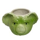 Caneca de cerâmica de alface verde em forma de porco 500mL Caneca de cerâmica de alface verde em forma de porco 500mL