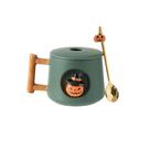 Caneca de cerâmica DihoClub Adorable 3D Pumpkin Head 420ml com tampa