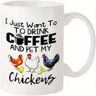 Caneca de cerâmica Eu só quero beber café e acariciar minhas galinhas 350ml Caneca de cerâmica Eu só quero beber café e acariciar minhas galinhas 350ml