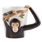 Caneca de cerâmica Fun Monkey Branch Handle com capacidade de 350 ml