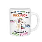 Caneca de cerâmica Funny Unicorn, capacidade de 350 ml, I Don't Give a F