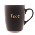 Caneca de Cerâmica ica Love Preto Matt / Rosa 340ml