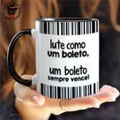 Caneca de Cerâmica Lute com um Boleto