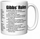 Caneca de cerâmica Rules 350 ml inspirada nos fãs da série de TV NCIS