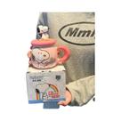 Caneca de Cerâmica Snoopy com Canudo - Copo de Água com Atmosfera Festiva - Presente Decorativo