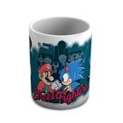 Caneca de Ceramica Sonic e Mario Bros 325 ml