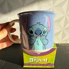 Caneca de cerâmica stitch na caixa 350ml azul para café chá leite - xícara presente stith