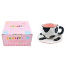Caneca de Cerâmica Vaquinha c/ Pires 280ml Charme Delicadeza Presente Café Mãe Amiga Exclusiva Resistente Caneca de Cerâmica Vaquinha c/ Pires 280ml Charme Delicadeza Presente Café Mãe Amiga Exclusiva Resistente