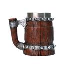 Caneca de cerâmica Viking Barrel 350ml com forro de aço inoxidável Caneca de cerâmica Viking Barrel 350ml com forro de aço inoxidável