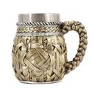 Caneca de cerâmica vintage com design de tecido vintage, xícara de café retrô de 350 ml
