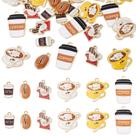 Caneca de chá Charms Boutigem Enamel Coffee Chocolate Bean x24