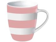 Caneca de Chá e Café de Cerâmica Rosa e Branco 300ml Hauskraft Faixas CANC178 Caneca de Chá e Café de Cerâmica Rosa e Branco 300ml Hauskraft Faixas CANC178