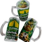 Caneca de Chopp de Vidro Jateada 475ml Personalizada com Seu Time