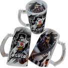 Caneca de Chopp de Vidro Jateada 475ml Personalizada com Seu Time