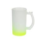 Caneca de Chopp de Vidro Jateada amarela fluorescente - 460ml