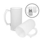 Caneca de Chopp de Vidro Jateada para Sublimação 470ml (16oz) - kit com 2 unidades