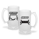 Caneca de Chopp Jateada Melhores Amigos Frases Bebida