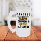 Caneca De Chopp Jateada Personalizada Com Seus Beijos Comprovo Nossa Química- MEGA OFERTA!