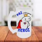 Caneca De Chopp Jateada Personalizada Dia Dos Pais Flork Meme Bento Cake Papai Nosso Herói