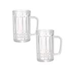 Caneca De Chopp Vidro Cerveja 2 Unidades 430 ml Reforçada Grande Grossa