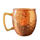 Caneca de Cobre Barril 400 Ml (Martelada / Alça de Bronze)