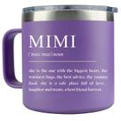 Caneca de copo de aço inoxidável roxa LEIOH Mimi de 14 oz