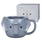 Caneca de elefante de cerâmica ToCooto 414 ml cinza 3D Design