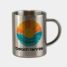 Caneca de Inox Premium Prateada 400ml Beach Tennis Paisagem