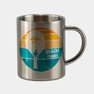 Caneca de Inox Premium Prateada 400ml Beach Tennis Raquete Coqueiro