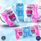 Caneca de Namorados Amor e Stitch Juntos