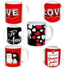 Caneca de plastico amor sortidas 350ml - JLS TOYS