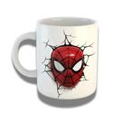 Caneca De Porcelana 325ml Com Design 3d Exclusivo Cabeça Homem Aranha