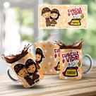 Caneca De Porcelana 325ml Decorada Nordestinos Cuscuz Caneca De Porcelana 325ml Decorada Nordestinos Cuscuz